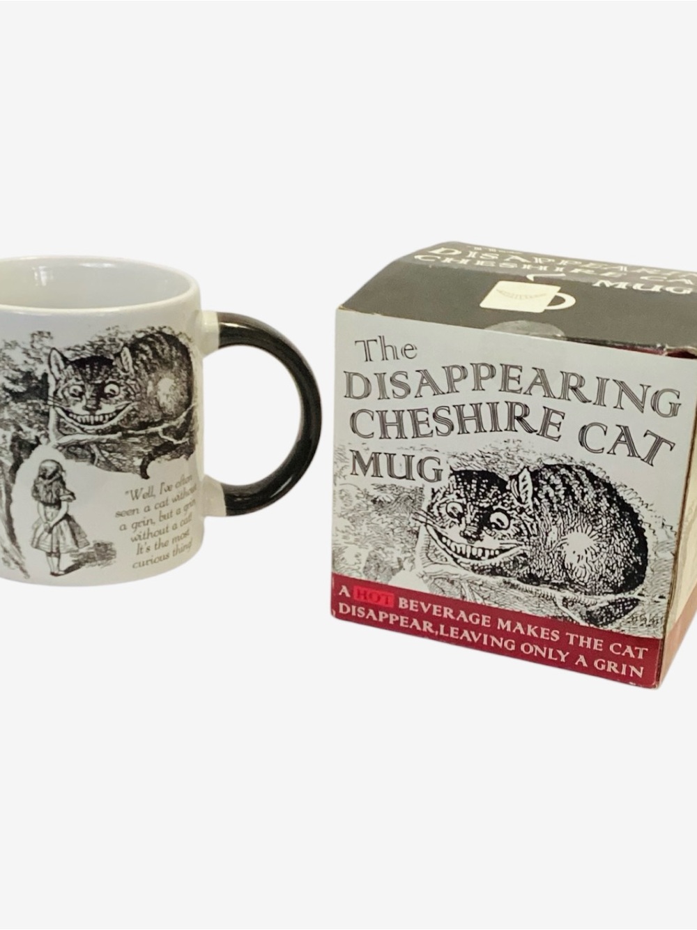 ALICE IN WONDERLAND Disappearing Cheshire Cat Unemployed Philosophers Guild Mug